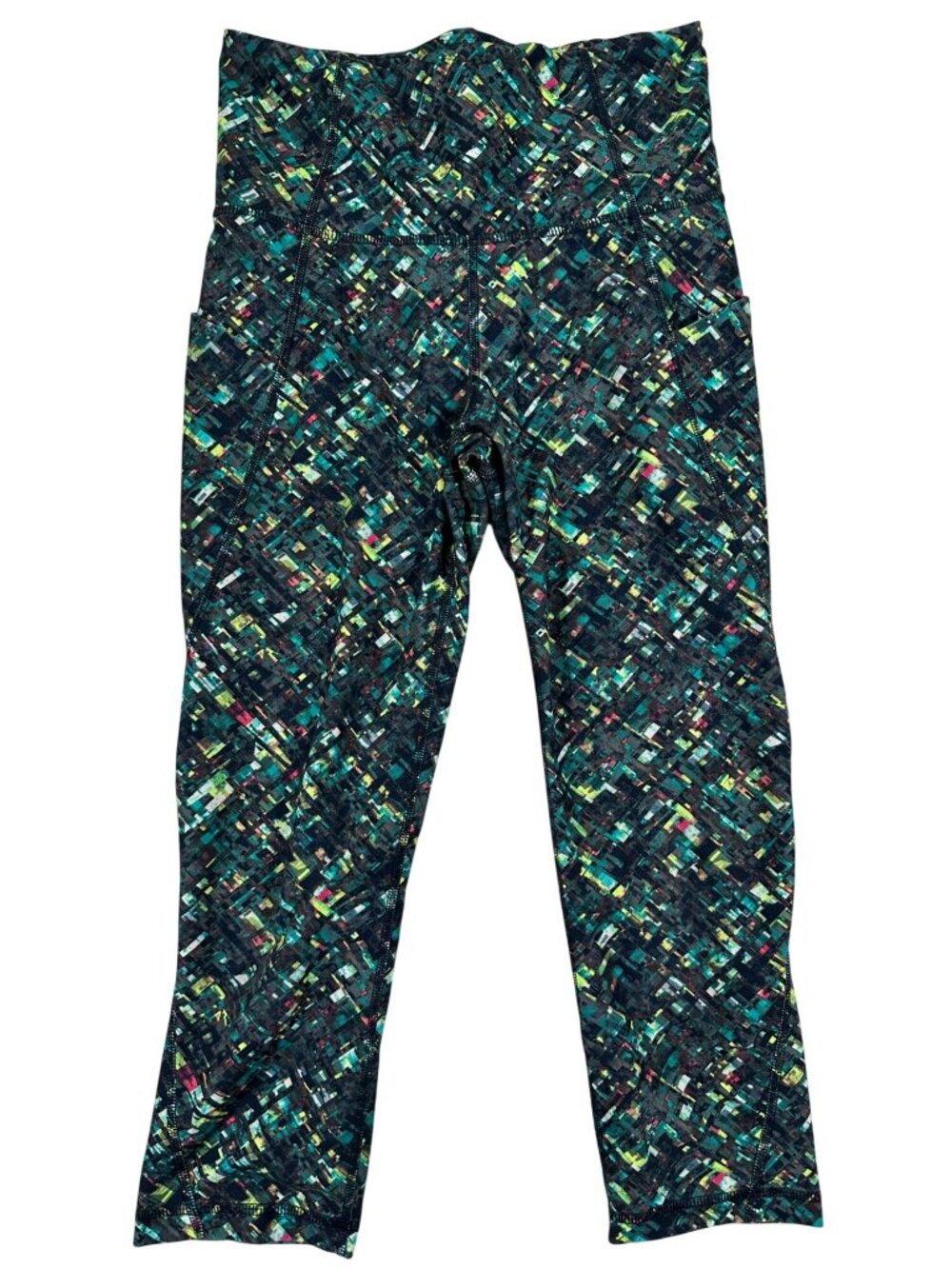 Xersion Womens Capri Leggings Size S Multicolor Geometric Print